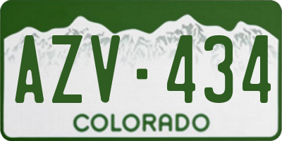 CO license plate AZV434