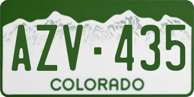 CO license plate AZV435