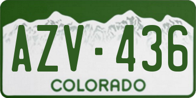 CO license plate AZV436