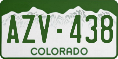 CO license plate AZV438