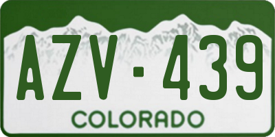 CO license plate AZV439