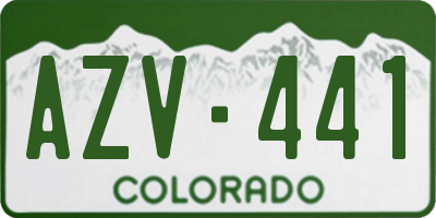 CO license plate AZV441