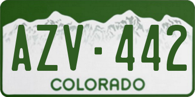 CO license plate AZV442