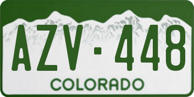 CO license plate AZV448