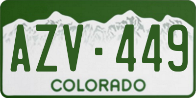 CO license plate AZV449