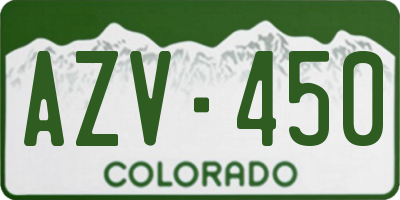 CO license plate AZV450