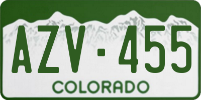 CO license plate AZV455