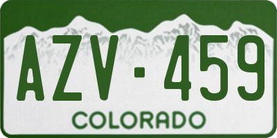 CO license plate AZV459