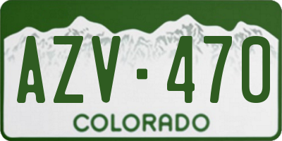 CO license plate AZV470