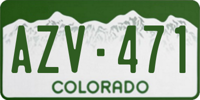 CO license plate AZV471