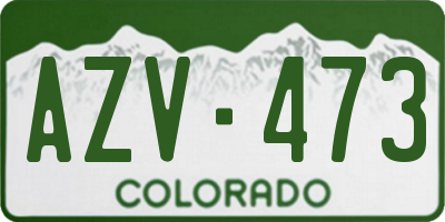 CO license plate AZV473