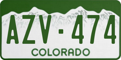 CO license plate AZV474