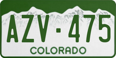 CO license plate AZV475