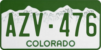 CO license plate AZV476