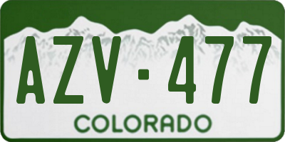 CO license plate AZV477