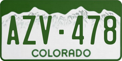 CO license plate AZV478