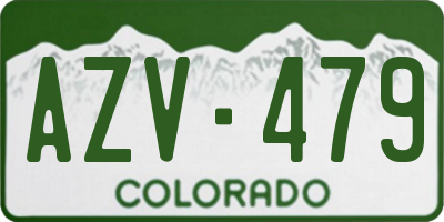 CO license plate AZV479