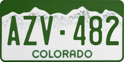 CO license plate AZV482