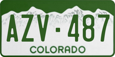 CO license plate AZV487