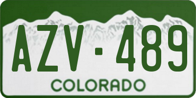 CO license plate AZV489