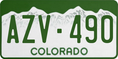 CO license plate AZV490