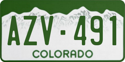 CO license plate AZV491