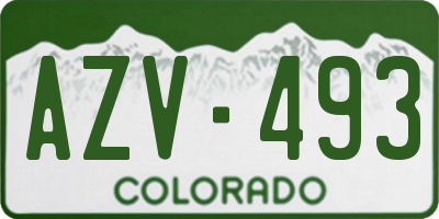 CO license plate AZV493