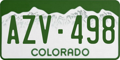 CO license plate AZV498