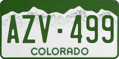 CO license plate AZV499