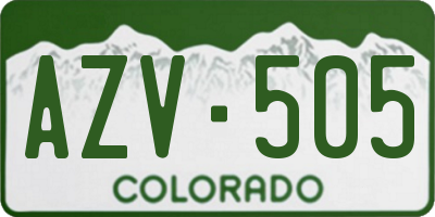 CO license plate AZV505