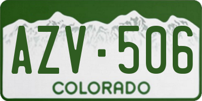 CO license plate AZV506