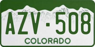 CO license plate AZV508