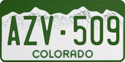 CO license plate AZV509