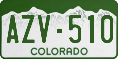 CO license plate AZV510