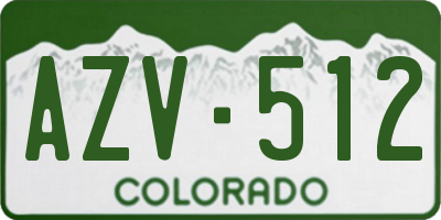 CO license plate AZV512