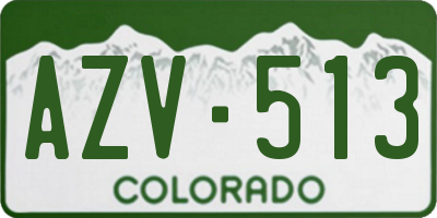 CO license plate AZV513