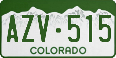 CO license plate AZV515