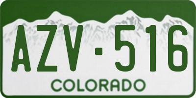 CO license plate AZV516