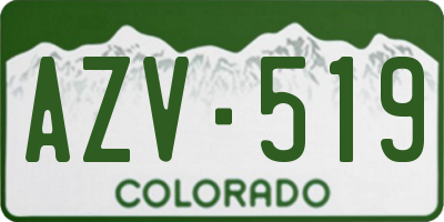 CO license plate AZV519