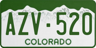 CO license plate AZV520