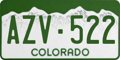 CO license plate AZV522