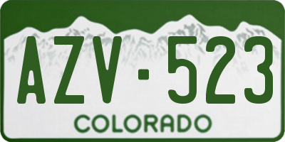 CO license plate AZV523