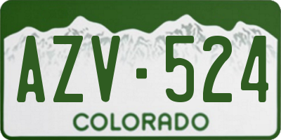 CO license plate AZV524