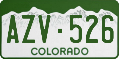 CO license plate AZV526