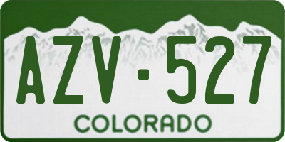 CO license plate AZV527