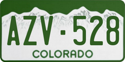 CO license plate AZV528