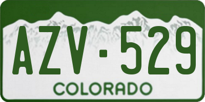 CO license plate AZV529