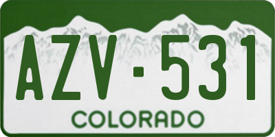 CO license plate AZV531