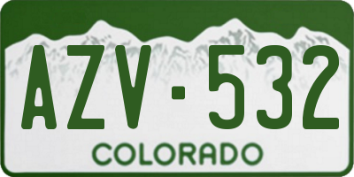 CO license plate AZV532