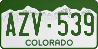 CO license plate AZV539